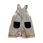 Vtg Sesame Street Stripped Slugger Overalls 4t Baseball Shorts 90s Rare