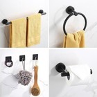 6pcs Bathroom Hardware Accessories Set Towel Bar Set Black