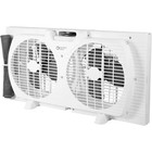 Comfort Zone Window Fan Electric Twin 9in 3 Speed Reversible Quiet White Cooling