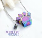 New Paw Pet Dog Cat Urn Cremation Pendant Ashes Memorial Necklace