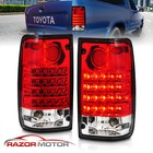1989-1995 Red Clear Led Tail Light Pair For Toyota Pickup Truck W  Bulb   Socket