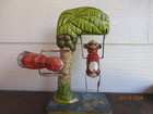 1950 s Unique Art  bombo  Swinging Monkey Tin Litho Wind-up Toy With Key Works 
