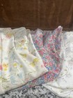 Lot Of 4 Vintage Floral Fabrics - 2 Pillowcases  1 Table Cloth  1 Sheet