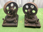 Lot Of 2 Antique Vintage Cast Iron Factory Cart Swivel Wheels 6 1 2  
