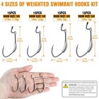 15pcs Weighted Swimbait Hooks 1 16oz-1 4oz Ewg Weedless Fishing Hook 3 0 4 0 5 0