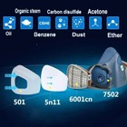 7in1 Half Face Gas Mask Facepiece Spray Painting Respirator Safety Sets For 7502