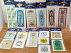 Dollhouse Miniature 17 Assort  Simulated Stained Glass Window Inserts 1 12 Scale