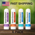 New 4 Pack Boomboom Nasal Inhaler Stick Energy Boost Focus Aromatherapy Oil