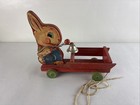 Vintage Fisher Price 1940 s Bunny Drummer Wagon Pull Toy  505