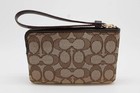 Coach Signature Outline Corner Zip Wristlet - Khaki brown - F58033