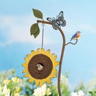 Bayn 57  Metal Sunflower Bird House Feeder Garden Stake For Wild Birds