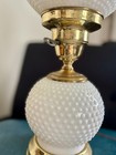 Vintage Hobnail Milk Glass Double Globe Lamp