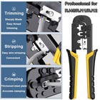Leatbuy Crimper Set Rj45 Crimp Tool Kit Cat5 Cat6 Crimping Tool  Ethernet Str   