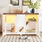 47 25  Large Cat Litter Box Enclosure With Led Light  Hidden Litter Box Furnitur