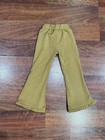 Marie Nicole - Girls  Ruffle-hem Flare Pants In Khaki Brown