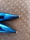 Vintage Set Of 2 Christmas Tree Ornament Glass Poland Blue Icicle 6 