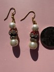 Vintage Multi-strand Pearl Necklace Earrings Set Kriya Moti Mala Red Green Gold