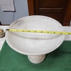 Vintage Alabaster Italian Marble Compote Footed Centerpiece Bowl Hand Carved Ex
