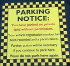 Private Parking Ticket Warning Sticker   Notice For Windscreen - Waterproof