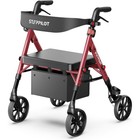 Portable Rollator Rolling Walker For Seniors With Seat   Backrest Max 500 Lbs