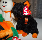 5 Halloween Beanie Babies Baby Lot Pumpkin Ghosts Cat Fraidy Sheets Spooky