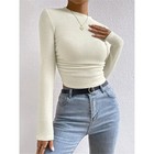 Commense Plain Waffle Slim Sweater Apricot Cream - Size S   Nwt