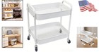 Versatile 2-tier Utility Rolling Cart With Lockable Wheels For Compact Spaces