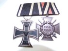     Ww1 German 2 Medal Clasp Iron Cross With Honor Cross W cross Swords F ff 4226 