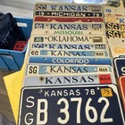 21 Collectible License Plates Ks Mi Co Ok Mo Ky Sd