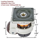 4 Pack Retractable Leveling Machine Casters W  Nylon Wheel   Rubber Foot 2200lbs