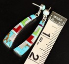 Vibrant Colorful Dangle Southwestern Sterling Silver Turquoise Earrings