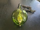 1970s Vintage Green Glass Swag Hanging Lamp
