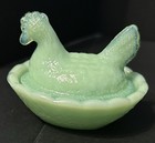4 Hen On Nest Mini Chick Salt Chicken Jadeite Green Blue Peach