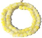 60 ghana Handmade Matte Yellow Multi Recycled Glass African Trade Beads