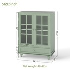 Modern Wooden Storage Sideboard W glass Doors drawer For Living Room Dining Room