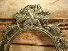 Vintage Victorian Ornate Oval Picture Frame Cast Metal No Glass Rare Design