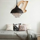 Rustic Industrial Chandelier Crystal Pendant Lighting Ceiling Light Fixture Lamp