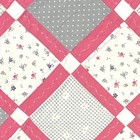Baby Quilt Handmade Crib Blanket 40  X 40  Pink   Grey Patchwork   Embroidery