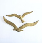 Vtg Mcm Brass Seagulls Wall Decor Flying Birds Set Of 2 Mid Century Modern 15  N