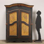 Antique Neoclassical Wardrobe Lacquered Wood Xviii Century
