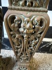 A Beautiful Pair Of Antique Cast Brass Vases Green Man Motif Devil Demond