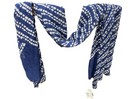 Nwt Vera Bradley Soft Fringe 100  Viscose Scarf Rain Forest Stripes Blue white