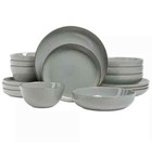 Over   Back Options 16-piece Dinnerware Set - Sage Stoneware - New