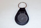 Ford Mustang Keyring W faux Leather Fob  Key Chain Round Metal Charm  Split Ring