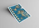 Vintage 1930s Philips Radio World Map Poster - Antique Pictorial Global Print