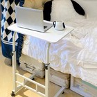 Rolling Laptop Table Height Adjustable Stand Up Desk Bedside Computer Bed Table