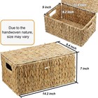 Large Wicker Basket With Lid  Rectangular Water Hyacinth Storage