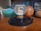 Rare Yellowstone Park Vintage Snowglobe Deer Ashtray Base Antique Souvenir