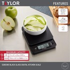 Taylor Glass Food Scale  11lb  Touch Control  Black  Precise