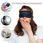 100  Pure Silk Sleep Mask Adjustable Strap Black Blindfold Comfortable Cover